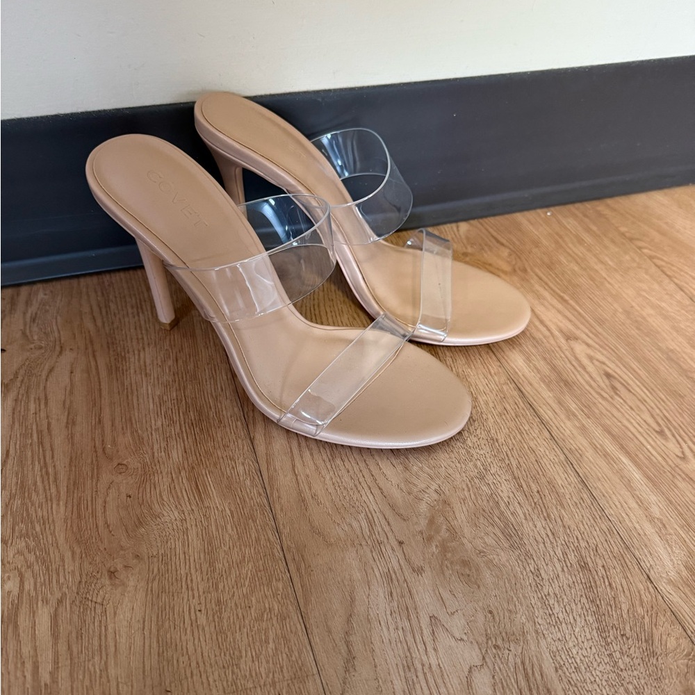 Covet clear heels!